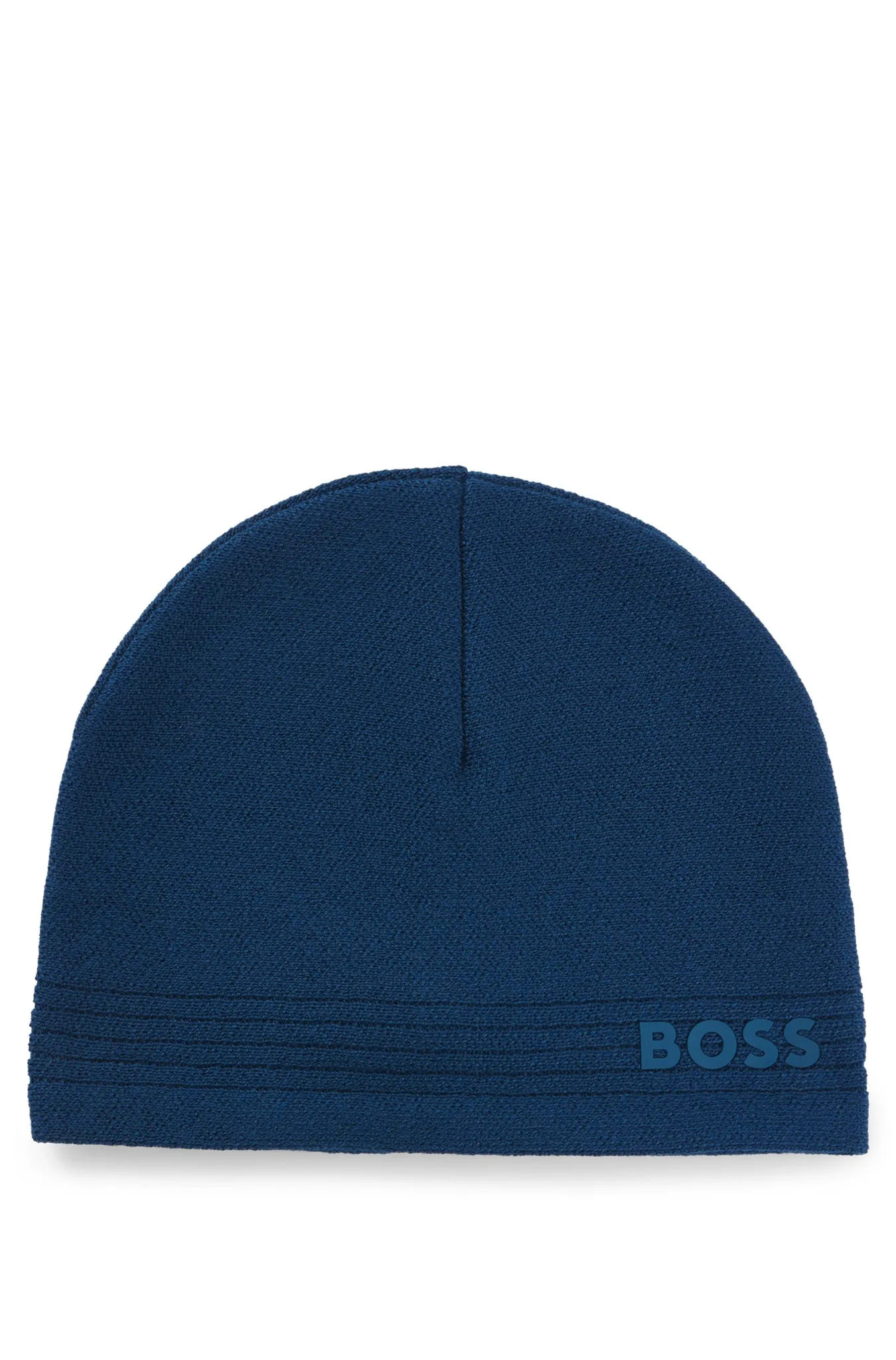 BOSS GREEN Jacquard-Mütze aus Woll-Mix mit Logo 10756106