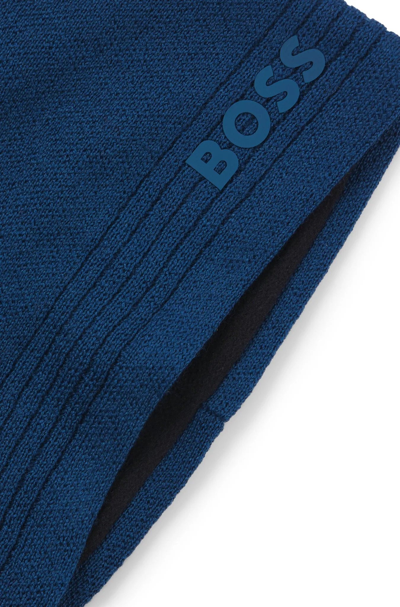 BOSS GREEN Jacquard-Mütze aus Woll-Mix mit Logo 10756106