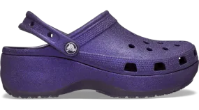 Crocs Classic Platform Glitter Clogs Dark Iris 207241-5AS