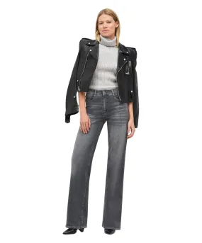 MAC Wide Leg Jeans mit Bügelfalte in Grau
