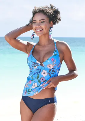 s.Oliver Tankini-Top in blau-bedruckt